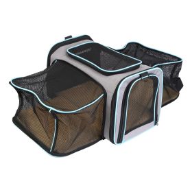 Expandable Pet Carrier Airline Approved Cat Dog Carrier Cat Collapsible Soft Carrier Bag with Removable Fleece Pad Pockets Breathable Mesh Adjust