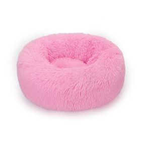 Dog Bed Super Soft Washable Long Plush Pet Kennel Deep Sleep Dog House Velvet Mats Sofa For Dog Basket Pet Cat Bed (Option: Pink-70cm)