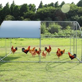 Upgrading A Large Metal Chicken Coop With Three Support Steel Wire Impregnated Mesh Cage (Color: Silver)