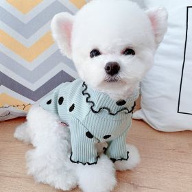 Dot turtleneck dog bottoming shirt (Option: Green-L)