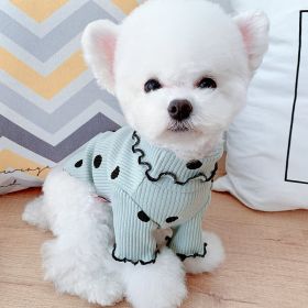 Dot turtleneck dog bottoming shirt (Option: Green-XXS)