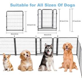 16 Piece Dog Fence, 31.6-inch High Dog Fence, Equipped With 2 Doors (Option: 16Panels)