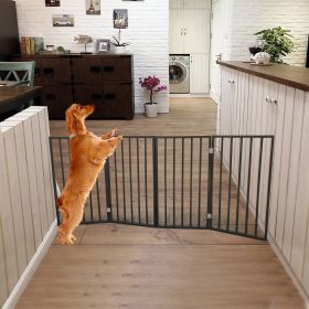 Pet Gate - Dog Gate For Doorways,Stairs Or House-standing, Folding (Color: Black)