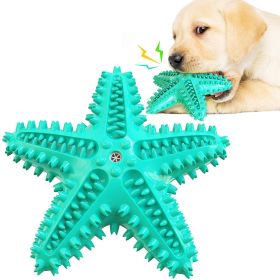 Dog Chew Toys, Natural Rubber Starfish-Shaped Dog Toys, Interactive Treats, Squeaky Dog Toothbrush Cleaner Teething Toys, Outdoor Puzzle Training (Color: Blue)