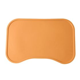 Dog Food Mat For Floors Waterproof,Thicker Cat Food Mat Non-Slip,Dog Bowl Mats For Food And Water,Pet Feeding Mat Silicone (Color: orange)