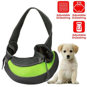 Pet Carrier for Dogs Cats Hand Free Sling Adjustable Padded Strap Tote Bag Breathable Shoulder Bag Carrying Small Dog Cat (Color: Green, size: S)